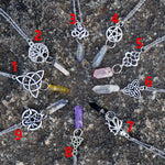 1pc Vintage 9Type Celtics Knot Wiccan Pentagram Star Life Tree Octopus Pendant Necklace Crystal Quartz Stone  Men