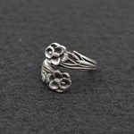 1pc Vintage Spoon Rings Adjustable Spoon Rings Jewelry For Women Antique Silver Bohemia Rings