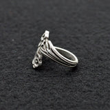 1pc Vintage Spoon Rings Adjustable Spoon Rings Jewelry For Women Antique Silver Bohemia Rings