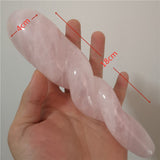 Natural rose quartz spiral crystal wand hand carved crystal gem yoni massage wand healing wand Yoni Crystals