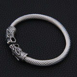 Magicun Viking~2019 new arrival Stainless steel Nordic Odin Wolf bracelet adjustable Viking Bracelet men wristband cuff bracelet for women