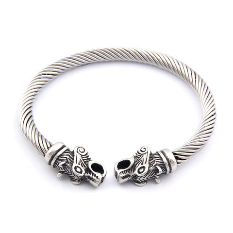 Magicun Viking~2019 new arrival Stainless steel Nordic Odin Wolf bracelet adjustable Viking Bracelet men wristband cuff bracelet for women
