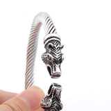 Magicun Viking~2019 new arrival Stainless steel Nordic Odin Wolf bracelet adjustable Viking Bracelet men wristband cuff bracelet for women