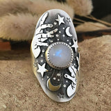 2022 New Exquisite Personality Star Moon Magician Hands Pattern Ring