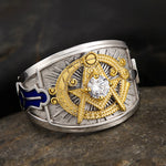 Ancient Templar G Freemason Masonic Solid 925 Sterling Silver Ring