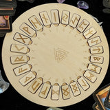 25Pcs Wood Runes Set Rune Board Kit Round Wooden Tile Divination Occultism Fortune-telling  Witchcraft Supplies for Altar WICCA Tarot &Divination