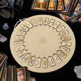 25Pcs Wood Runes Set Rune Board Kit Round Wooden Tile Divination Occultism Fortune-telling  Witchcraft Supplies for Altar WICCA Tarot &Divination
