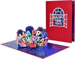 Happy New Year Pop up Card - 3D Greeting Card, Birthday Card, Pop up Christmas Card, Pop up New Year Holiday Card, New Years Holiday Card, 3D Christmas Greeting Card (Happy New Year)