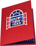 Happy New Year Pop up Card - 3D Greeting Card, Birthday Card, Pop up Christmas Card, Pop up New Year Holiday Card, New Years Holiday Card, 3D Christmas Greeting Card (Happy New Year)