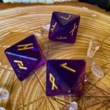 3 Pcs/set 8-Sided Rune Dice set Resin Assorted Polyhedral Dices Set Divination Altar Runes Supplies For Witch Witchcraft Dices