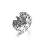 Sterling Silver Personality Ring Finger Unique Eagle Animal Open Ring