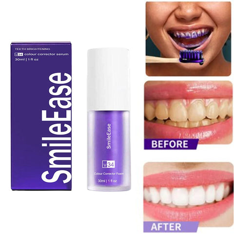 30ml New V34 Purple Whitening Fresh Breath Brightening Toothpaste Remove Stains Reduce Yellowing Care For Teeth Gums Oral Care