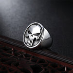 Magic Ring~316L Stainless Steel men ring the Punisher skull ring punk biker fashion jewelry HF694