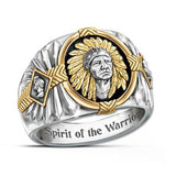 Indian Totem Ring SPIRIT OF THE WARRIOR Inscribed To Viking Warrior Gold Silver Rings Jewelry