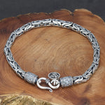 Sterling Silver Bracelet Men Link Chain Peace Lines Corsair