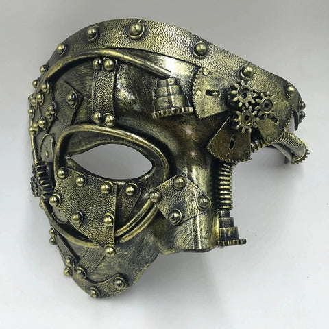 Steampunk Phantom Masquerade Cosplay Medieval Retro Mask Ball Half Face Men Punk Costume Halloween Party Costume Props