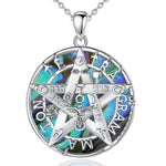 Tetragrammaton Pentagram Necklace Colorful shell Amulet Personality Pendant