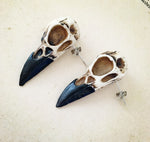 3D Resin Raven Skull Ear Studs, Halloween, Goth, Skull, Gifts,Raven Bird Skull Pendant, Men's, Unisex Gothic Statement Jewellery
