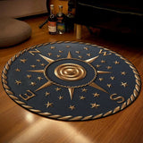 3D Rose Compass Carpet Non-Slip Round Carpet Floor Mats Printed Area Rug For Bedroom Home Decorative