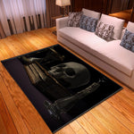 3D Skull Carpet Gothic Printing Rectangular Anti-slip Area Floor Rug Black and White Skeleton Tapete Kids Play Mats Foot Carpets