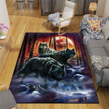 3D Wolf Floor Mats Rug Carpet Living Room Doormat Plush Non-slip Chair Mat bathroom Carpet