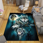 3D Wolf Floor Mats Rug Carpet Living Room Doormat Plush Non-slip Chair Mat bathroom Carpet