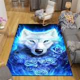 3D Wolf Floor Mats Rug Carpet Living Room Doormat Plush Non-slip Chair Mat bathroom Carpet