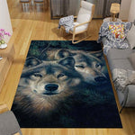 3D Wolf Floor Mats Rug Carpet Living Room Doormat Plush Non-slip Chair Mat bathroom Carpet