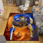 3D Wolf Floor Mats Rug Carpet Living Room Doormat Plush Non-slip Chair Mat bathroom Carpet