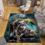 3D Wolf Floor Mats Rug Carpet Living Room Doormat Plush Non-slip Chair Mat bathroom Carpet