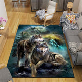 3D Wolf Floor Mats Rug Carpet Living Room Doormat Plush Non-slip Chair Mat bathroom Carpet