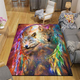 3D Wolf Floor Mats Rug Carpet Living Room Doormat Plush Non-slip Chair Mat bathroom Carpet