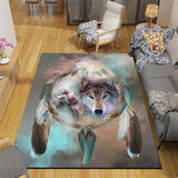 3D Wolf Floor Mats Rug Carpet Living Room Doormat Plush Non-slip Chair Mat bathroom Carpet