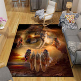 3D Wolf Floor Mats Rug Carpet Living Room Doormat Plush Non-slip Chair Mat bathroom Carpet