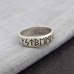 Viking Rune Ring with Elder Futhark Runes Norse Ring Scandinavian Jewelry