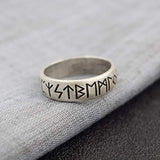 Viking Rune Ring with Elder Futhark Runes Norse Ring Scandinavian Jewelry