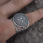 Vegvisir Ring Triskele Ring Norse Viking Ring Magic Compass Viking Jewel Iceland Runic Compass Futhark Runes Stave Nordic Jewelry