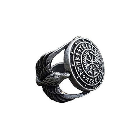 Vegvisir Ring Triskele Ring Norse Viking Ring Magic Compass Viking Jewel Iceland Runic Compass Futhark Runes Stave Nordic Jewelry