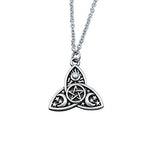 Triple Moon Goddess Triquetra Pentacle Necklace Pagan Wicca Pendant Necklace