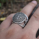 Vegvisir Ring Triskele Ring Norse Viking Ring Magic Compass Viking Jewel Iceland Runic Compass Futhark Runes Stave Nordic Jewelry