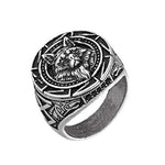Slavic Wolf Head Ring Norse Celtic Domineering Personality King Rings Creative Simple Men's Vantage Jewelry