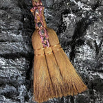 Mini Witch Broom Witchcraft Crystal Wicca Altar Broom Necklace Pendant Halloween Brooms Witch Broom Crystal Witch Broom