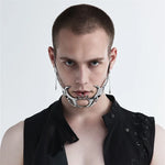 2024 New Gothic Hip Hop Metal Mecha Storm Ornament Fluid Face Earrings Boys Girls Street Trendy Cool Jewelry Gifts