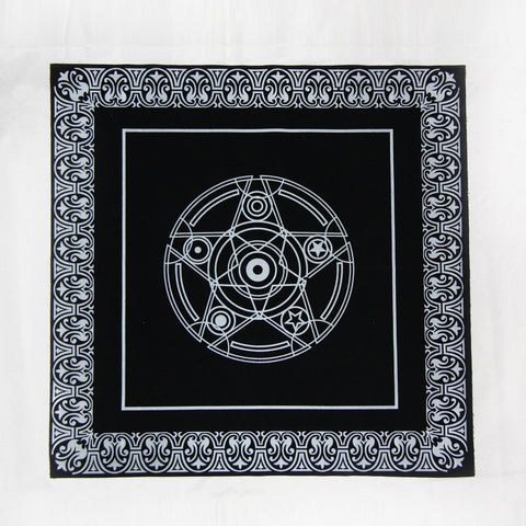 49*49cm Black Tarot game Tablecloth divine tool flannelette Beautiful Star pentacle Game Tarot Board Game mat Accessories Tarot &Divination