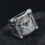 The Vide Aude Tace Grand Lodge of Freemason Masonic Sterling Silver Ring