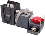 Witchcraft~Real Preserved Rose Gift Box for Girlfriend and Wife, Never Withered Rose with Brooch,Immortal Flower, Eternal Forever Rose Her on Valentine's Day,Mother's Day (Red Rose Gift Box + Brooch)