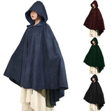 Hood Cloak Cosplay Medieval Long Cape Halloween Party Women Men Adult Long Mage Witchcraft Wicca Robe Conceal Gown Reenactment