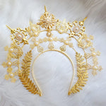 DIY Material Package Lolita Sun Halo Golden Cross Angel Hairpin Crown Headband