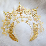 DIY Material Package Lolita Sun Halo Golden Cross Angel Hairpin Crown Headband