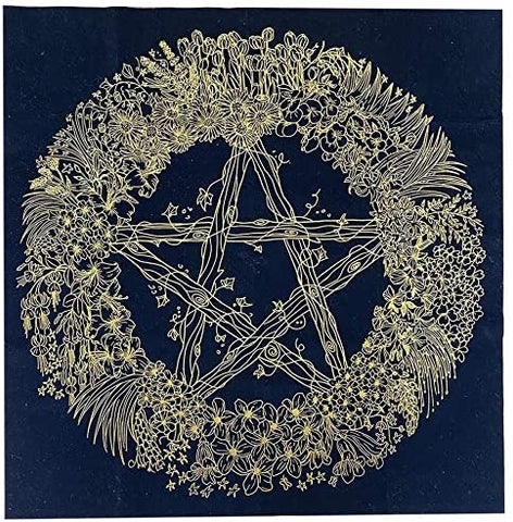 Pentagram Altar Cloth, Astrology Tarot Cards Divination Tablecloth 23.6 " x 23.6 "